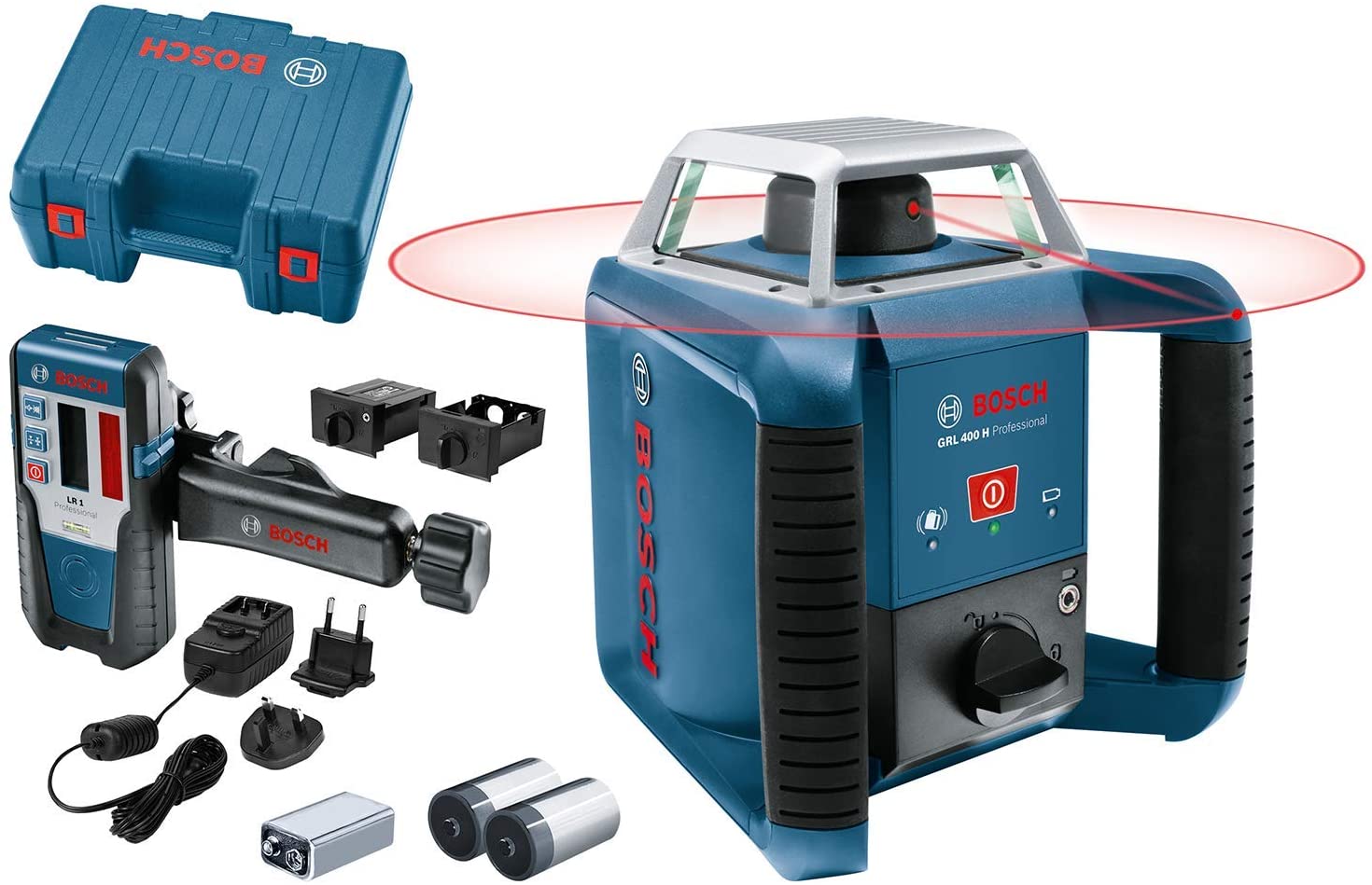 Bosch Professional Rotation Laser Level GRL 400 H (One-Button keypad, Working Range: up to 400m (Diameter), in Carrying case)