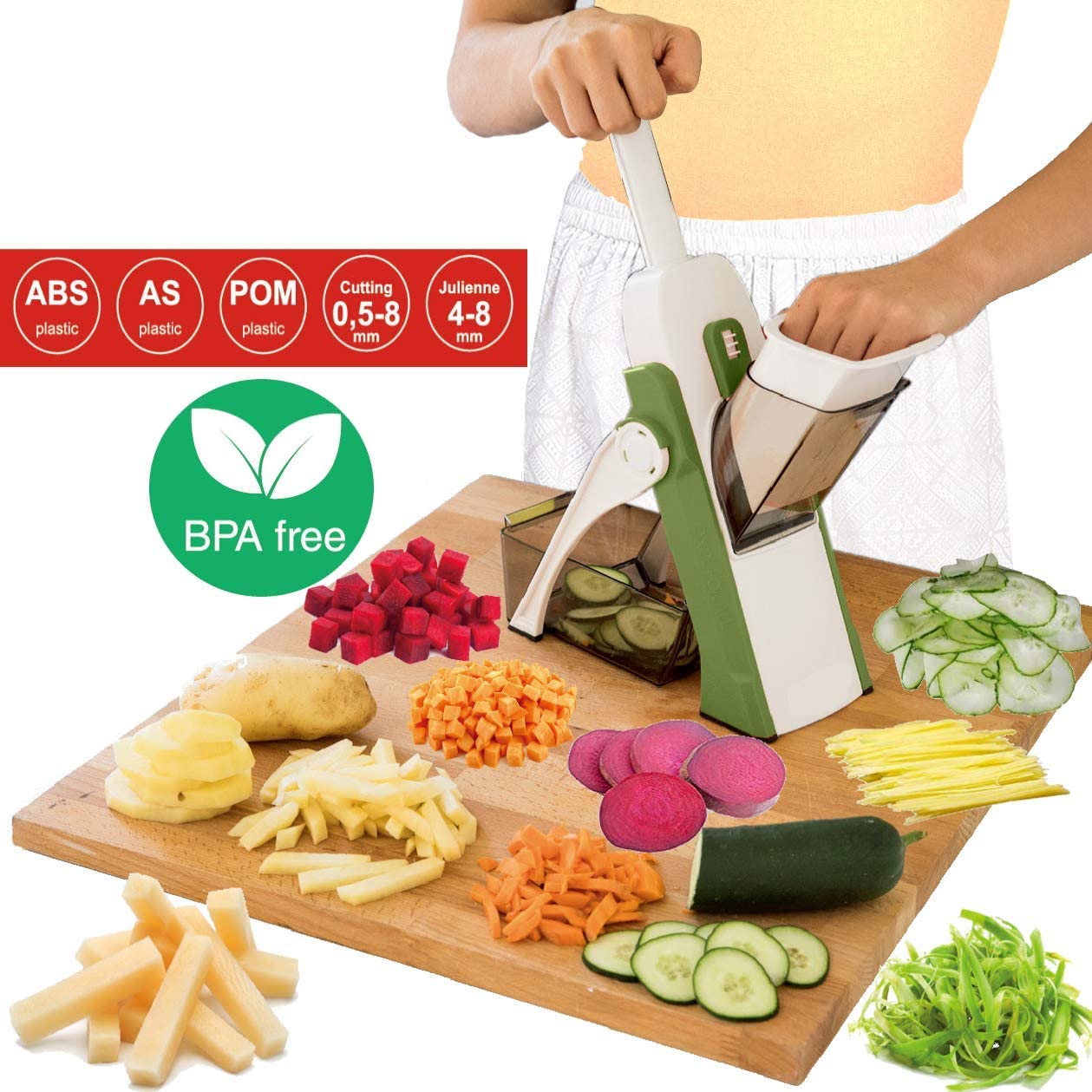 Once for All’s Safest Mandoline Slicer with 4 Cutting Modes & 40