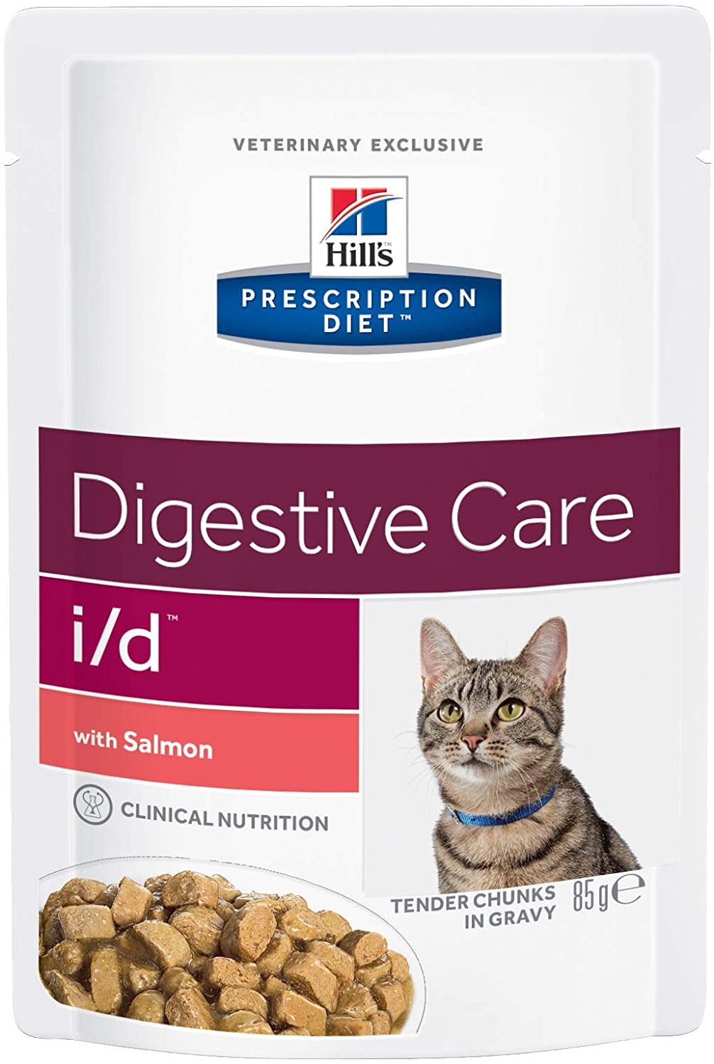 HILL'S PRESCRIPTION Diet Cat Digestive Care i/d Wet Food Chunks in Gravy with Salmon 12x85g Pouch, 85 g (Pack of 12)