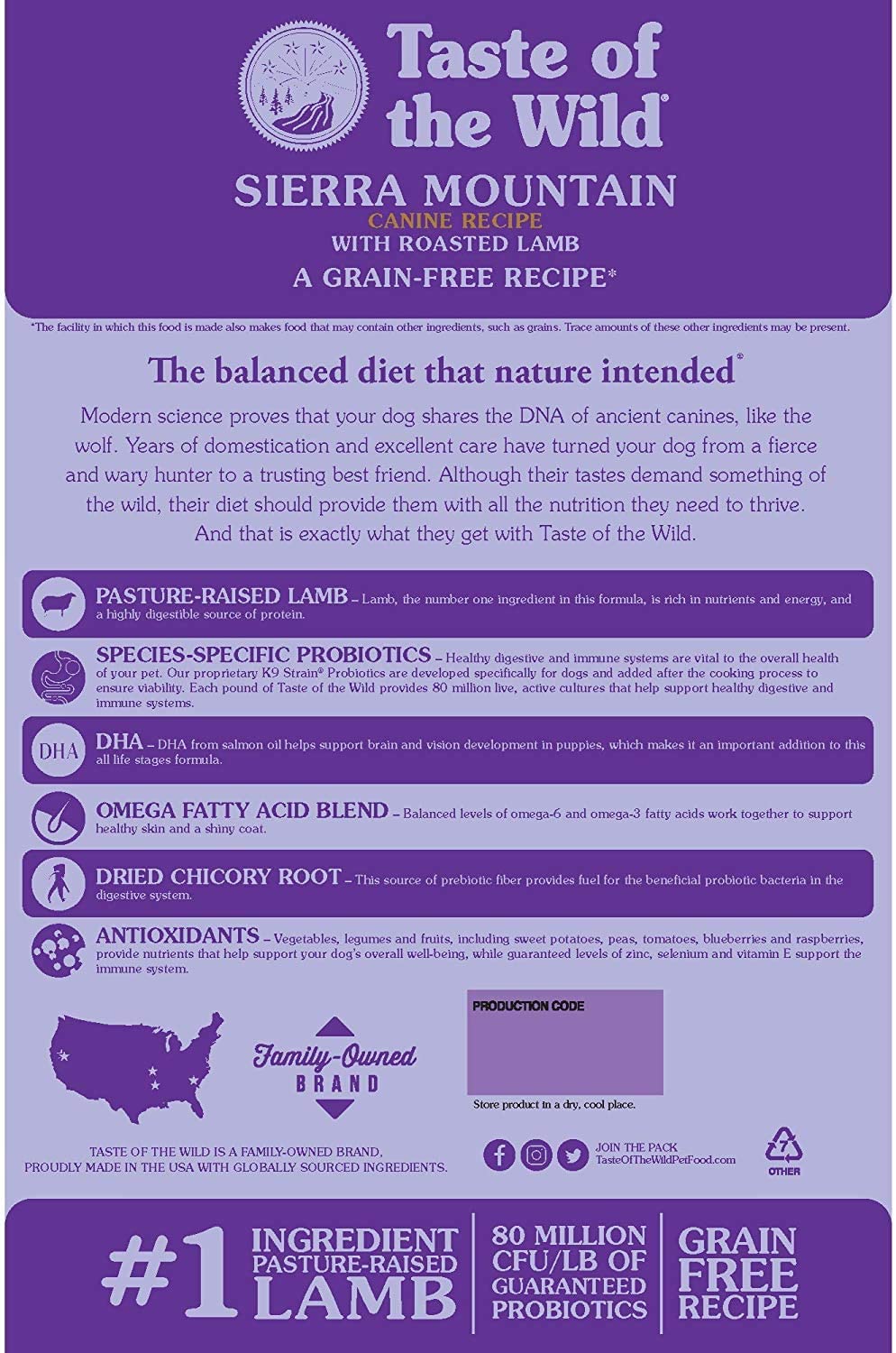 Taste of the Wild Sierra Mountain Grain-Free Dry Dog Food, 12.2 kg (Pack of 1), Roasted Lamb - Image 2