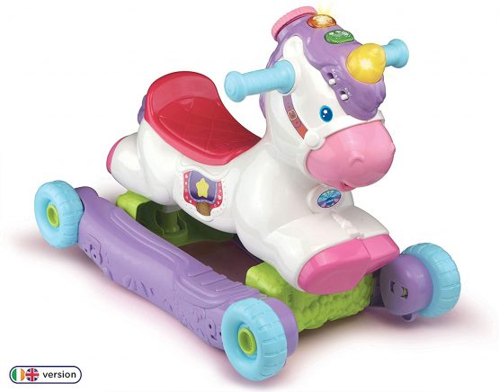 VTech Rock and Ride Unicorn Baby Ride On Toy, Rocker, Interactive Baby Musical Toy with Learning and Sound Features, First Steps Walking Support for Babies & Toddlers Aged 18-36 months old