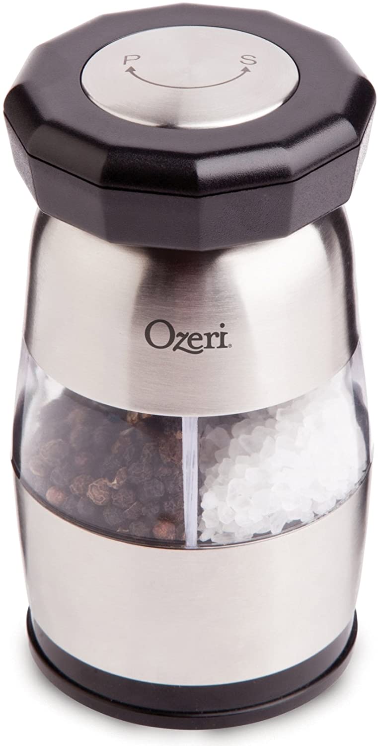 Ozeri Duo Ultra Salt and Pepper Mill and Grinder, Stainless Steel, Silver - Image 3