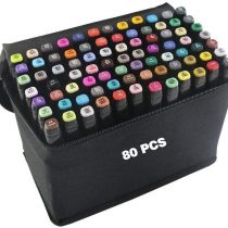 Jingyue 80 Colors Dual Tip Twin Marker Pens Set, Artist Permanent Sketch Manga Marker Pens,Art Markers alsoNumbered and Labelled with The Exact Colour