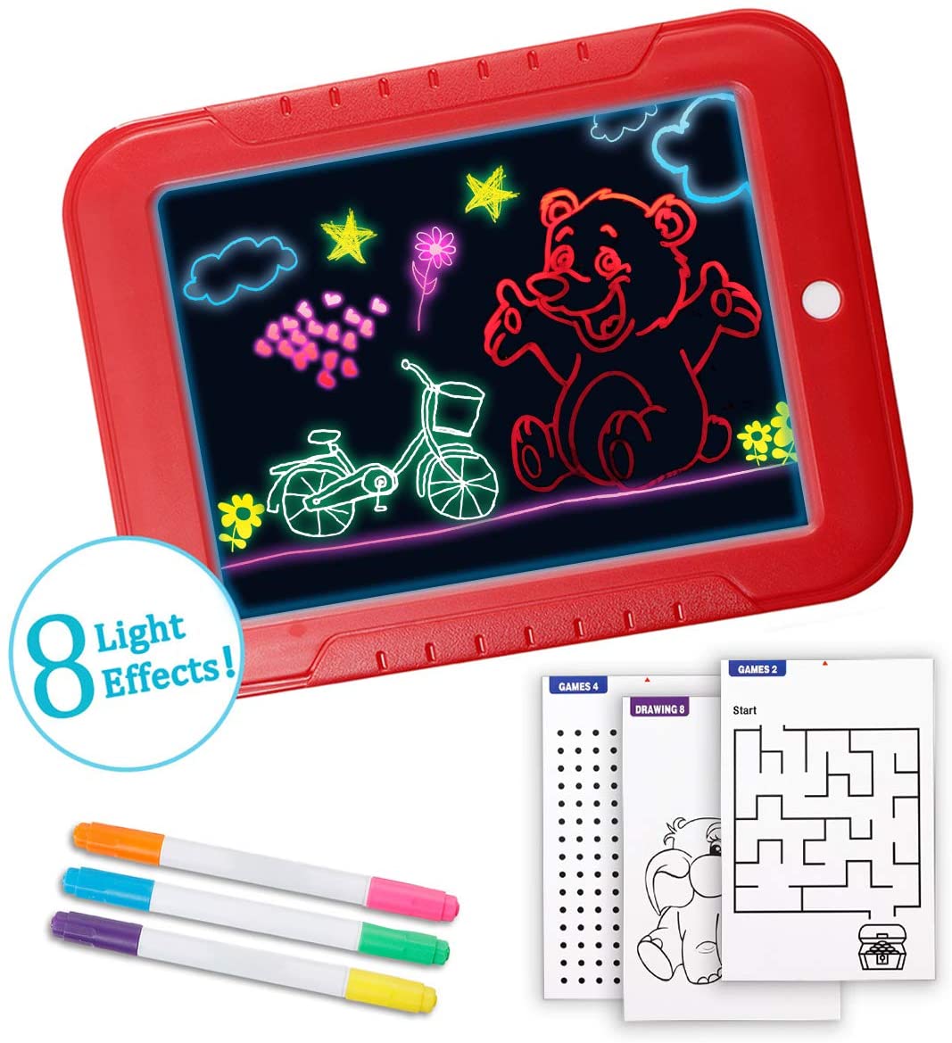 LIUMY 3D Drawing Board, 22 PCS Portable Kid’s Drawing Board Kit with 1