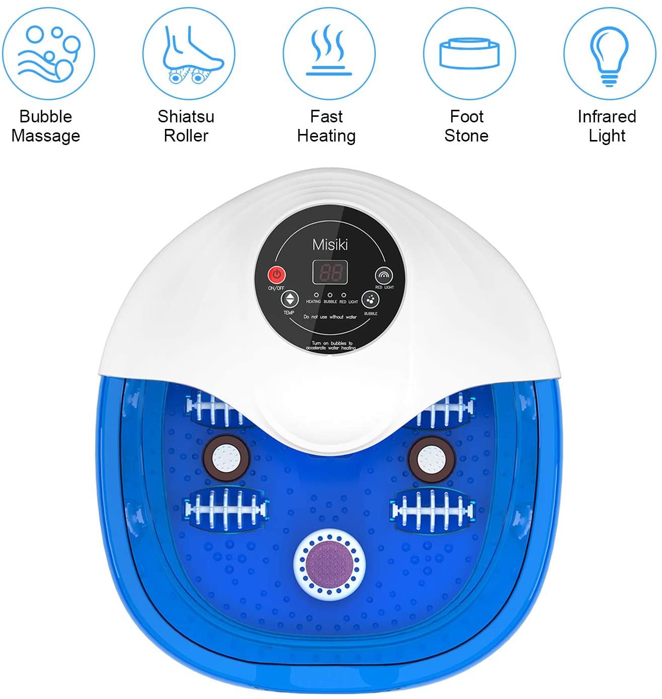 Foot Spa Misiki Foot Bath Massager with Heater Bubbles Vibration