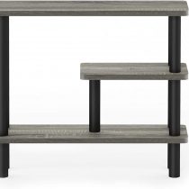 Furinno Turn-N-Tube Slim Space Saving Storage Rack, French Oak/Black