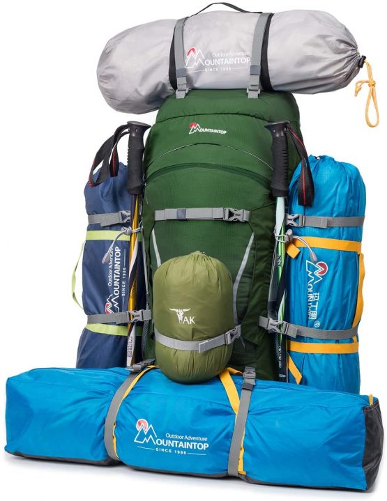 MOUNTAINTOP 50L/70L Hiking Backpack water-resistant Internal Frame Backpacks Large Trekking Mountaineering Rucksack with Rain Cover for Men Women Cover Outdoor - Image 3