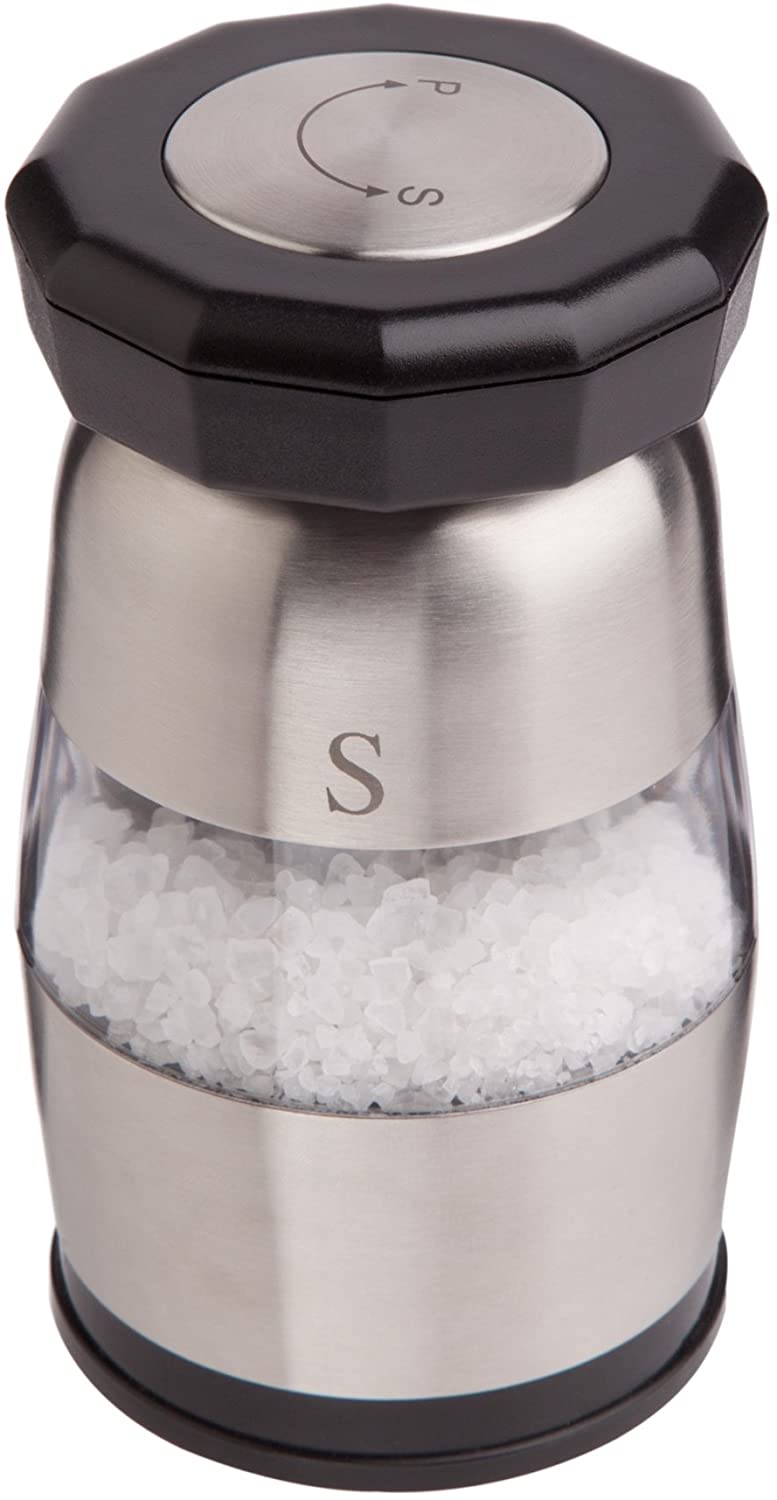 Ozeri Duo Ultra Salt and Pepper Mill and Grinder, Stainless Steel, Silver - Image 2