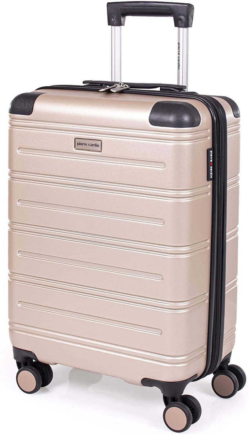 Pierre Cardin ABS Hard Shell 22 Inch Suitcase - Cabin Approved British Airways Hand Luggage with 8 Spinner Wheels
