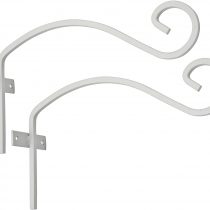 homekit MT2258 – Brackit White Hanging Brackets Pack of 2 Fittings Included – Elegant Design to Display your Outdoor Flower Baskets and Bird Feeders