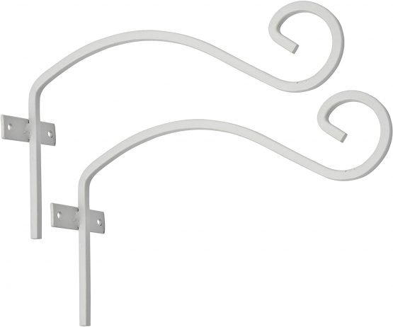 homekit MT2258 – Brackit White Hanging Brackets Pack of 2 Fittings Included – Elegant Design to Display your Outdoor Flower Baskets and Bird Feeders