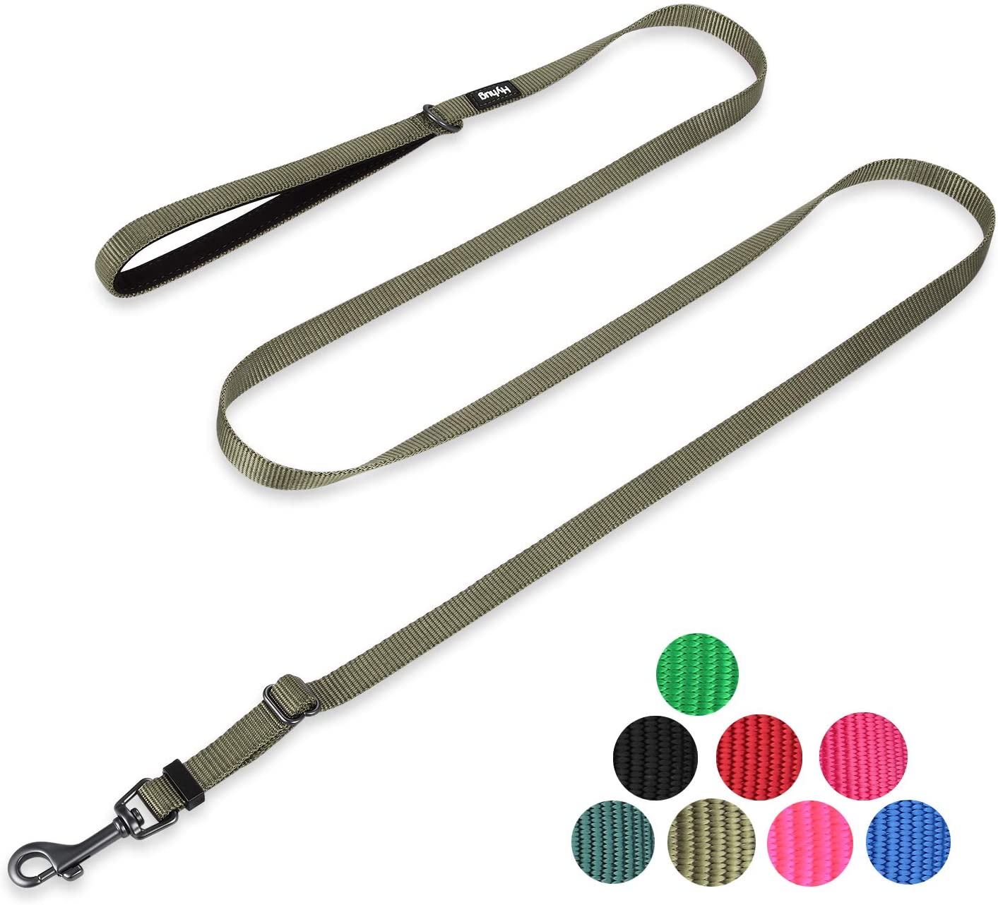 Hyhug Pets Upgraded Adjustable Length Lead with Durable Nylon and Super Soft Neoprene lined Handle for Pup Dogs Daily Use Walking and Professional Training. (Small