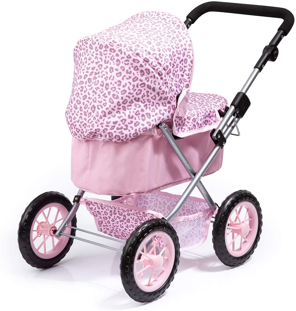 Bayer Design 13002AA Dolls Pram Trendy, stroller, foldable, height-adjustable handle, bag, grey-pink with fairy - Image 3