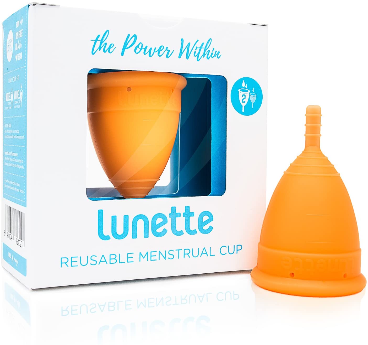 Lunette Menstrual Cup Reusable BPA Free Period Cup with 12-Hour Leak Free Comfort, Soft 100% Medical-Grade Silicone
