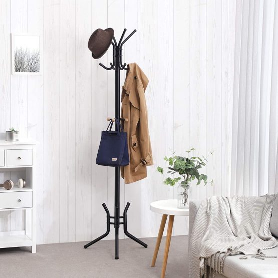 SONGMICS Stylish Metal Coat Rack Stand Hanger 12 hooks 176 cm Black RCR17B - Image 2