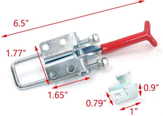 Linseray 2pcs 431 Hand Tools Toggle Clamps Quick Pull Hook Bolt Lock Metal Hold Down Latch-Action Toggle Clamp 701 lbs Capacity - Image 2