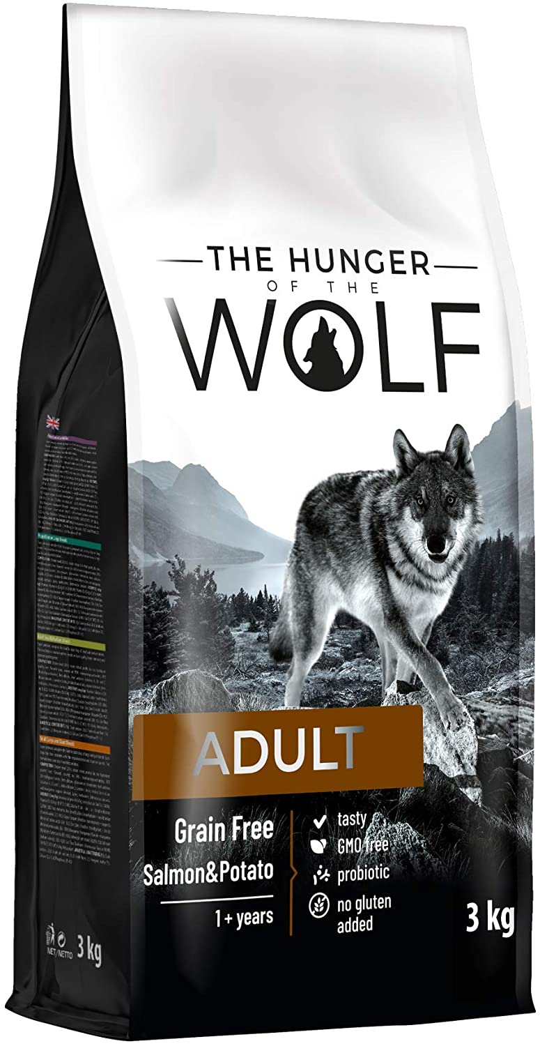 The Hunger of the Wolf Dry Dog Food, for All Breeds and Allergic Dogs Delicate Grain Free Formula with Salmon and Potatoes