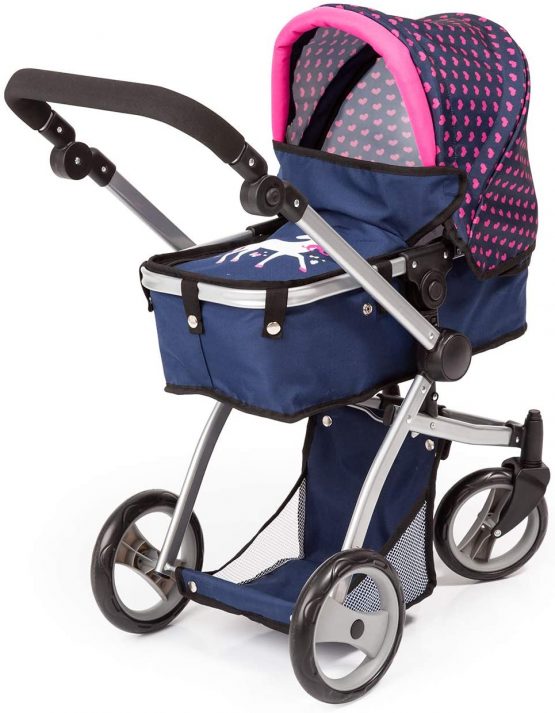 Bayer Design 18354AC Huge pram Jogger Sport, Dolls Stroller, Height Adjustable, Mega Set with Lots of Accessories, Travel Bed, Shoulder Bag and Much More - Image 3