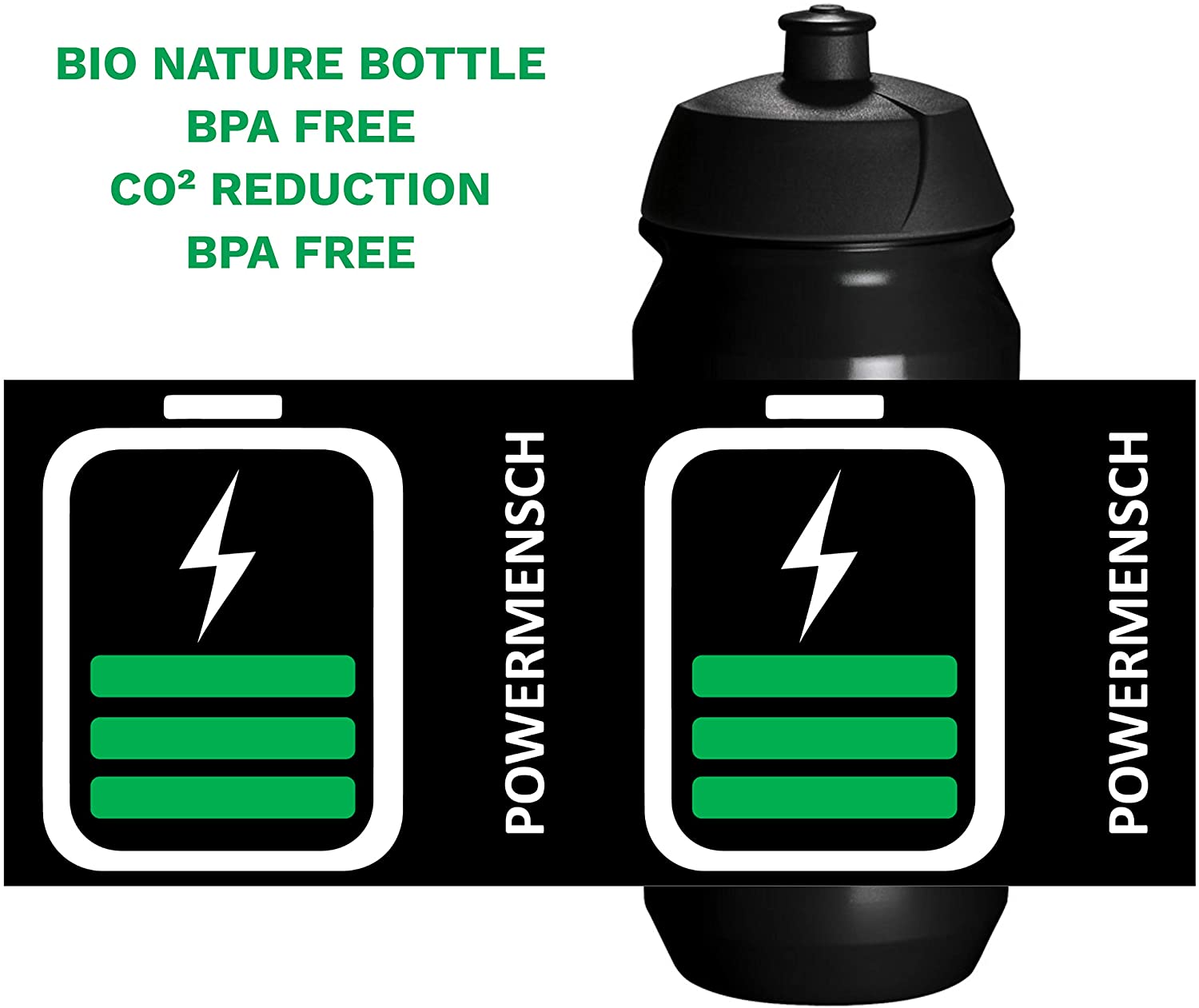 cpba germany, POWERMAN 500ml Bio Bike Bottle TacX Shiva Drinking Bottle Bike Bottle Water Bottle without Plastic Synthetic - Image 4