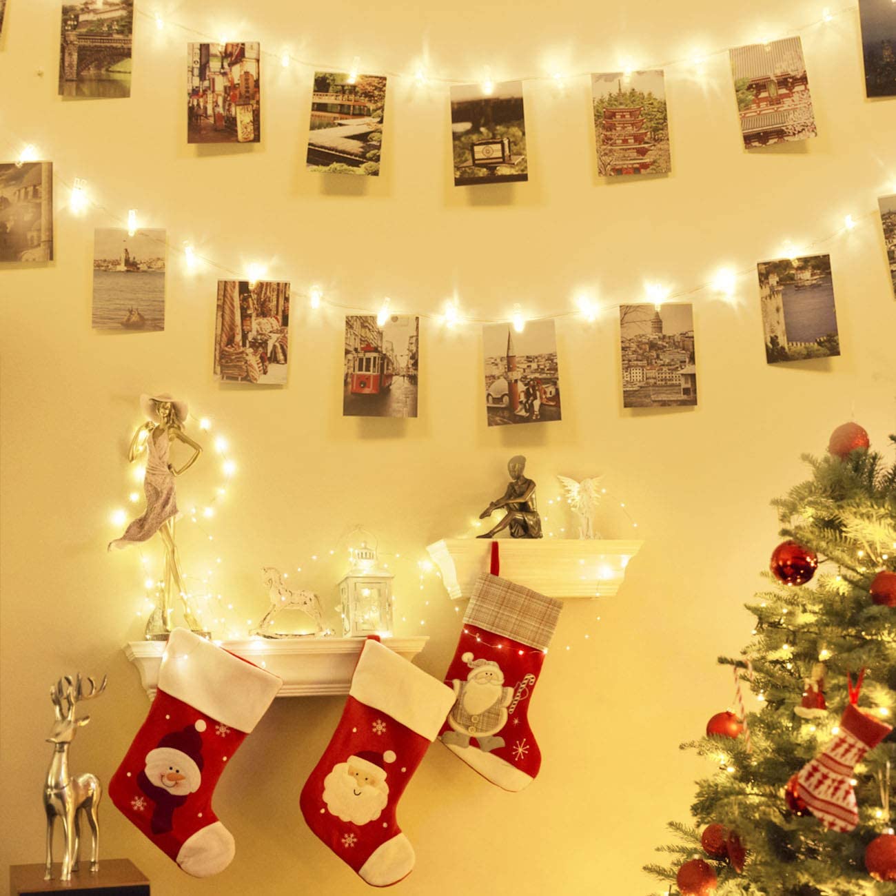 litogo 100 LED Photo Clip String Lights, 10M Battery Powered Fairy Lights with 60 Clips Hanging Photos - Image 3