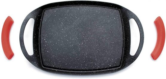 MGE - Non-Stick Flat Rectangular Grill - Small Non Stick Griddle Pan - Stone Effect - 36 x 23 cm - Image 2