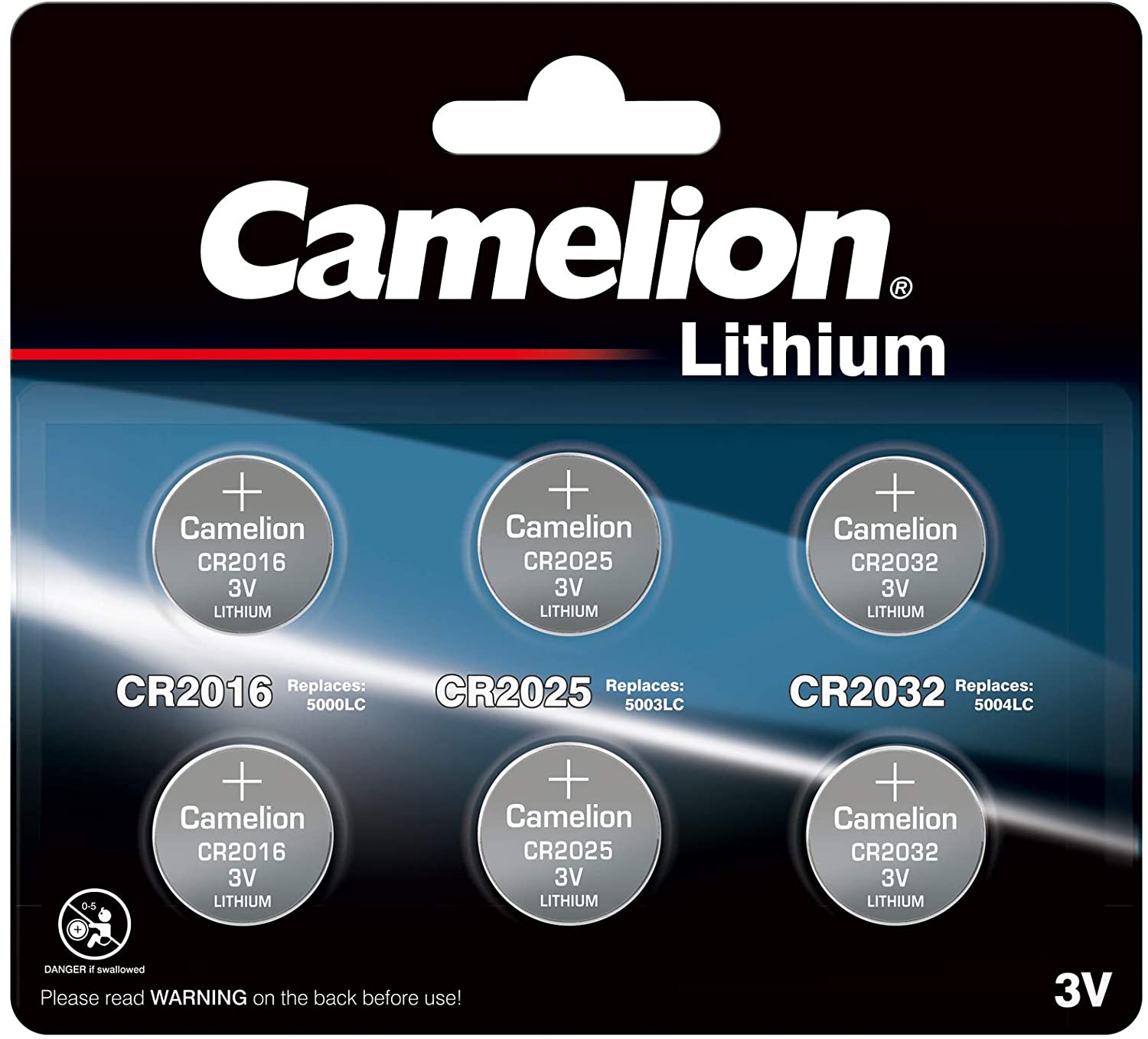 Camelion 13000600 CR Lithium Coin Cell Battery, Set of 6 Silver, AG1