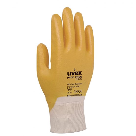Uvex 60148 10 Profi Ergo ENB20 Safety Glove, Size: 10, White, Orange - Image 2
