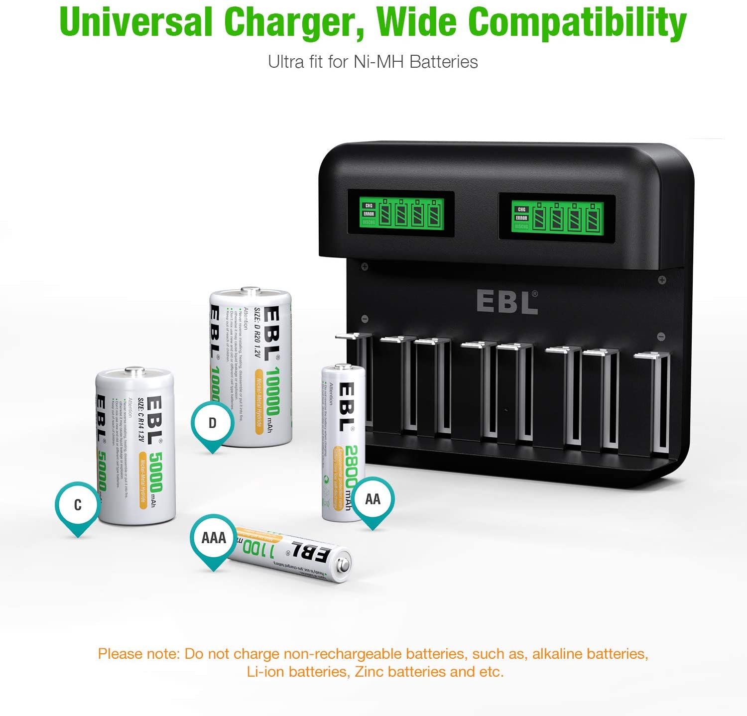 EBL LCD Universal Battery Charger - Image 3