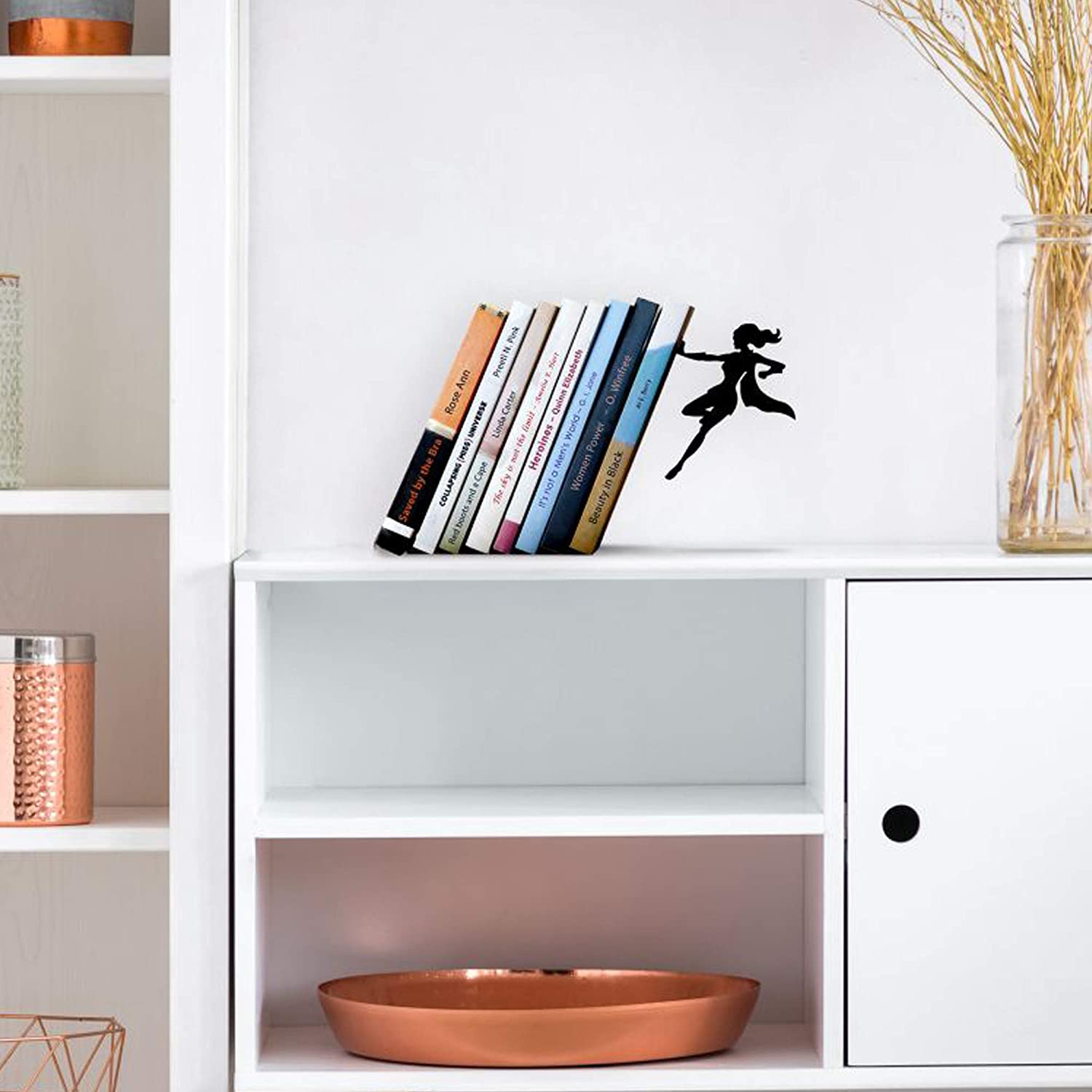 Unique Black Metal Decorative Bookends, Whimsical Hidden Book Ends for a Cool Book Holder Display - Image 4
