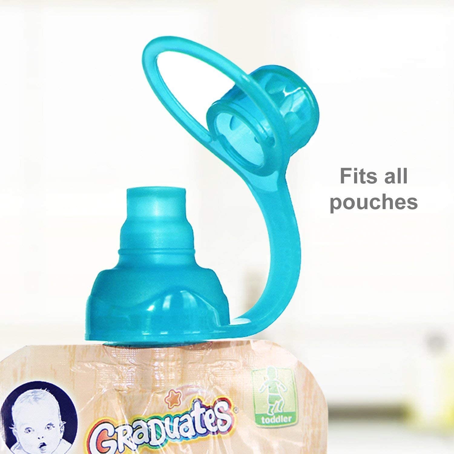 ChooMee SoftSip Food Pouch Top, Orange Aqua, 2 Count (Pack of 1) - Image 4