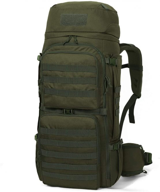 Mardingtop 55/75L Tactical Backpack Large Hiking Camping Military Rucksack Patrol Pack with Rain Cover for Outdoor Trekking Mountaineering Hunting