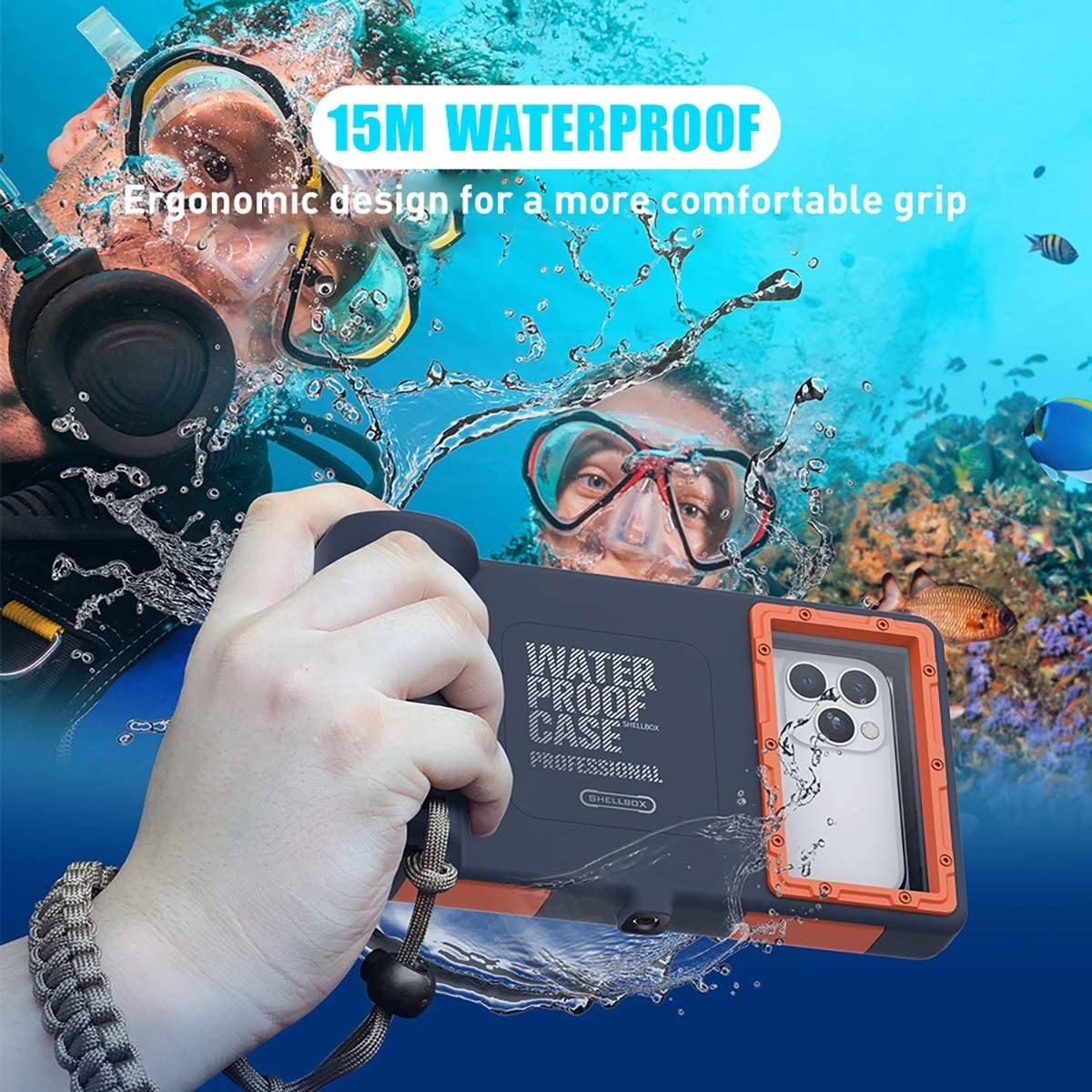 Universal Waterproof and Anti-Shock Case for iPhone 11 Pro Max XS Max XR X 8 7 6S Plus Galaxy Note10 10 s9 S9 up to 6.8 inches - Image 2