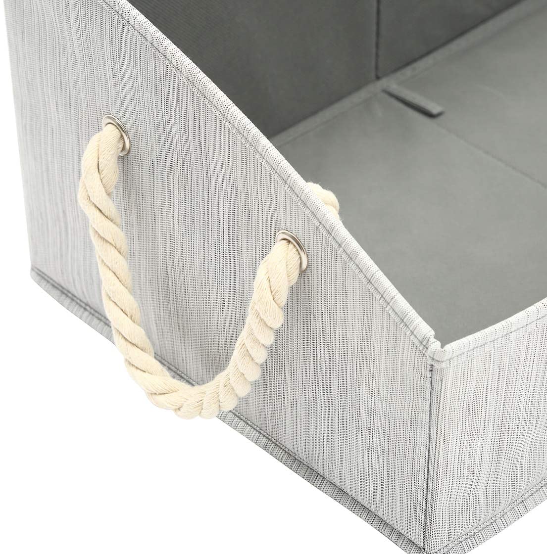 Morezi Large Dog Bin - Shallow Baskets for Storage and Organization - Perfect for Living Room Playroom, Closet, Home - Grey - Image 4