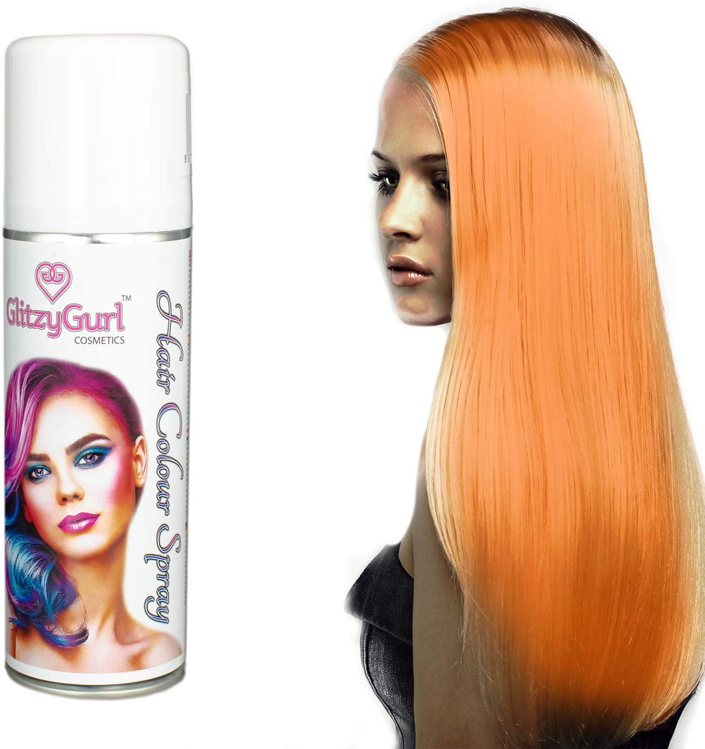 Hair Colour Spray 125ml Temporary Hair Kids Adults Halloween Temporary Dye Made in UK (Fluo Orange), 125 ml (Pack of 1)