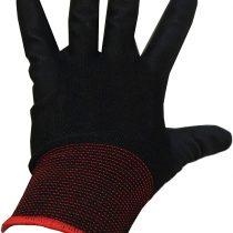 12 Pairs PU Coated Black Nylon Work Gloves for Women and Men. Work Glove for Gardening, Fishing, Builders, Mechanic, Clamming, Scaffolding, Restoration Work & More (Medium M 8)