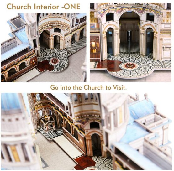 CubicFun 3D Jigsaw Puzzles for Adults 643 Pieces Architecture with Interior Views Model Kits for Adults Build UK London Classical Architecture St. Paul's Cathedral, Hard Puzzles Gifts for Women, Men - Image 4