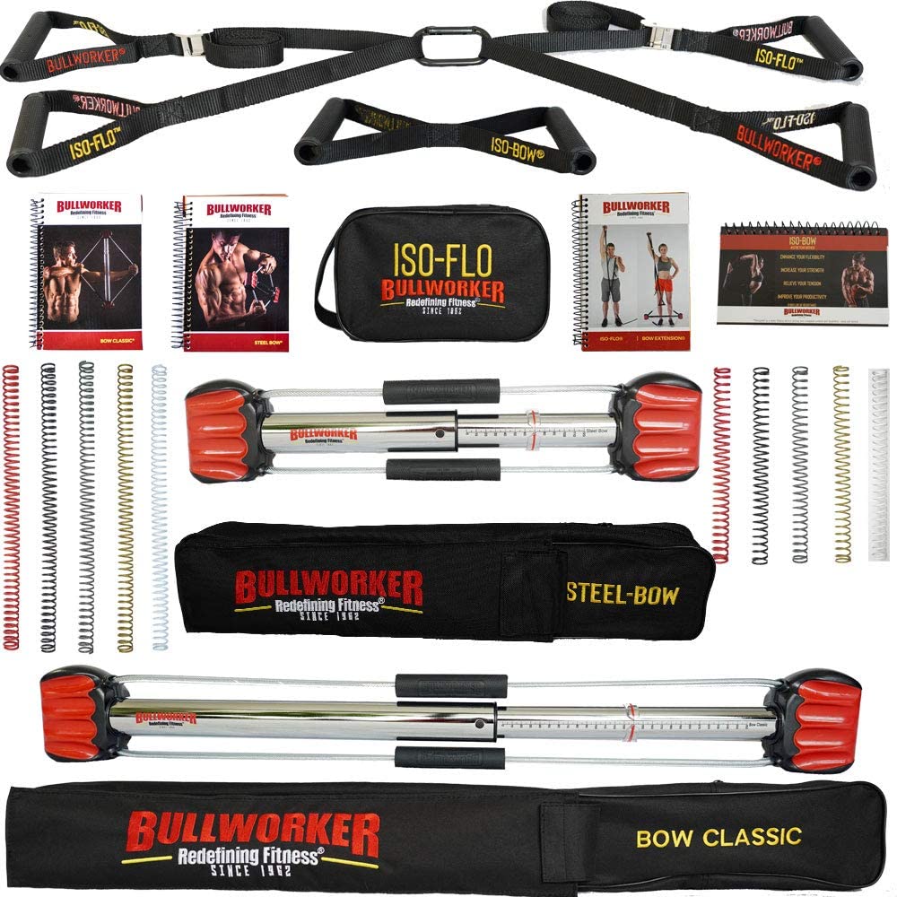 Bullworker Power Pack Isometric Exercise Equipment, Portable Strength Training at Home Gym Equipment for Back Shoulder, Chest