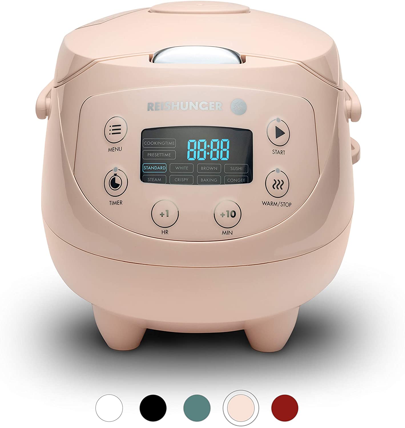 Reishunger Digital Mini Rice Cooker & Steamer Pink Keep Warm