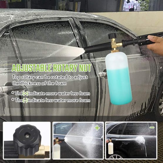 EAWONGEE Adjustable Snow Foam Lance 1 Liter Foam Cannon Soap Dispenser for Karcher K series K2 K3 K4 K5 K6 K7 Pressure Washer Gun (With Funnel) - Image 4