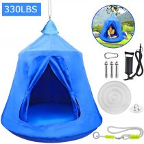 MIMIEYES Hammock Swing Waterproof Hanging Tent with LED Lights Maximum Load 330 lbs (blue)