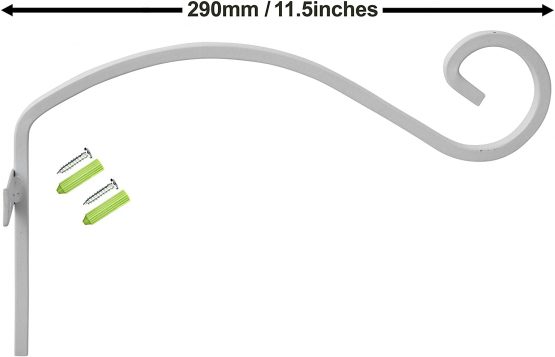 homekit MT2258 – Brackit White Hanging Brackets Pack of 2 Fittings Included – Elegant Design to Display your Outdoor Flower Baskets and Bird Feeders - Image 2