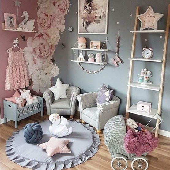 Crawling Mat Round Lace Baby Mat for Play Crawling Sleeping Soft Warm Thick Padded Cute Flower Edge for Home Decor, Diameter 95cm (C) - Image 3