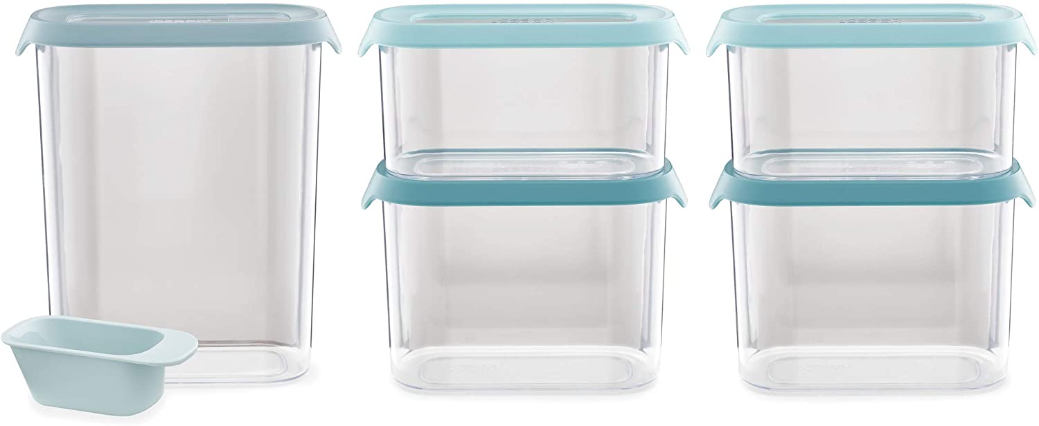 Joseph Joseph Cupboardstore Space Saving Kitchen Cupboard Airtight Food Storage Set, Set of 5 Plus Handy Scoop - Clear - Image 3
