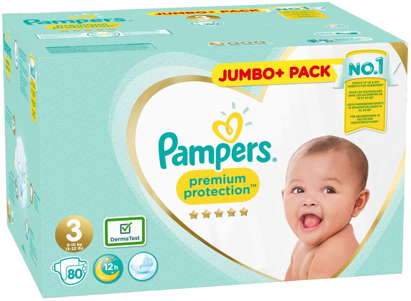 Pampers Premium Protection Nappies White Size 3 80 pcs, Size 3 (80 Count) - Image 2