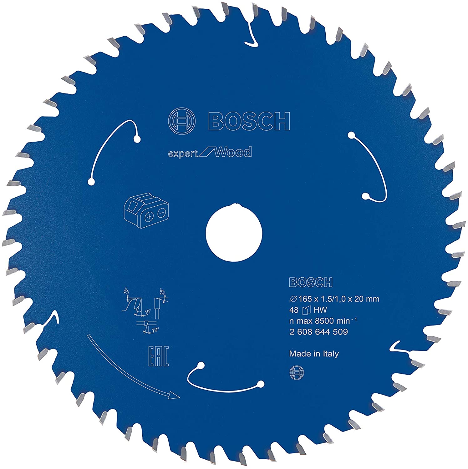 Bosch Professional Circular Saw Blade Expert (for Wood 165 x 20 x 1.5 mm, 48 teeth; Accessories: Cordless Circular Saw) - Image 2