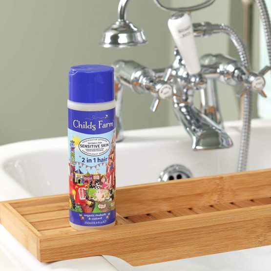 Childs Farm | 2 in 1 Shampoo & Conditioner | Rhubarb & Custard | Sensitive Skin | Detangles & Nourishes Hair | 250ml Pack of 6 - Image 4
