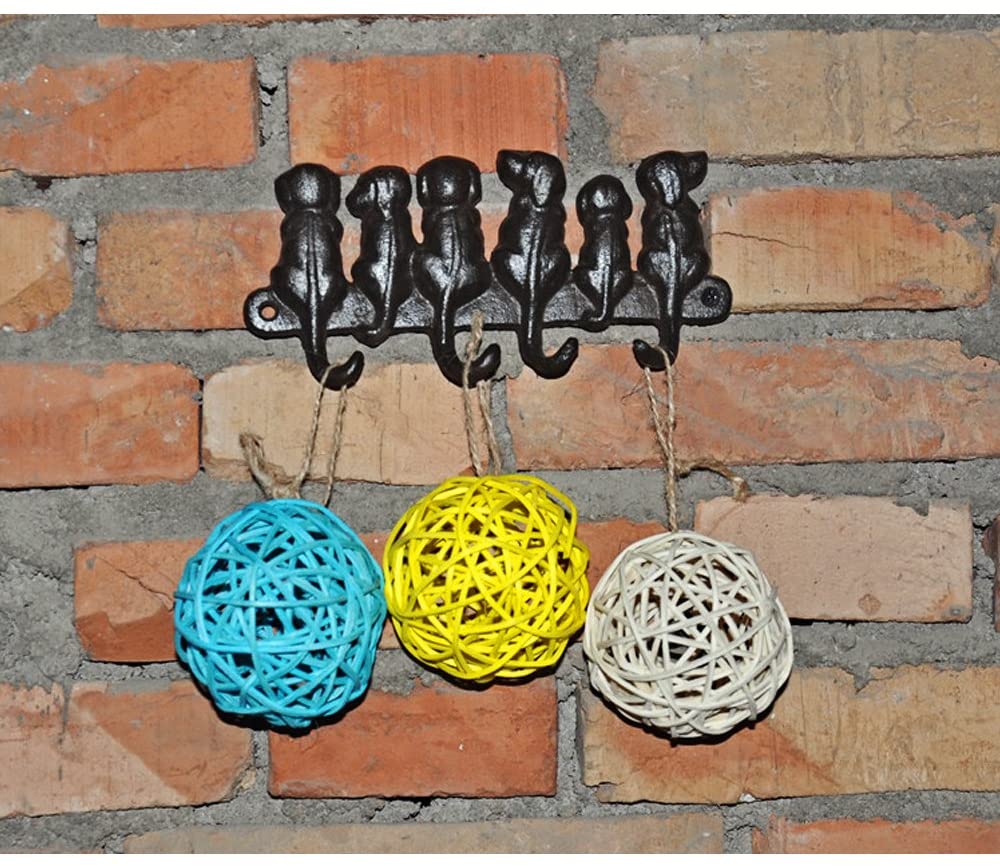 Eastlion Six Dog Four Key Hooks Antique Rust Iron, Bronze - Image 4