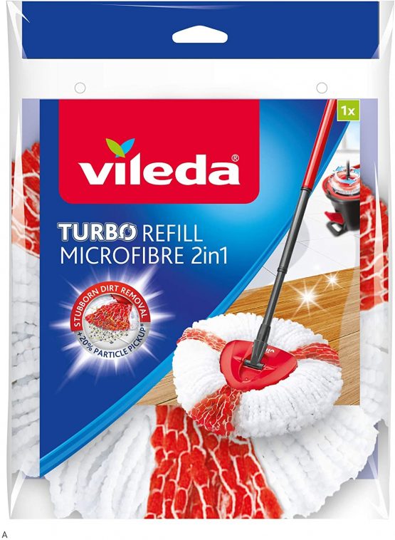 Vileda Easy Wring and Clean Turbo Microfibre Mop and Bucket Set with Turbo 2-in-1 Microfibre Mop Refill Head - Image 3
