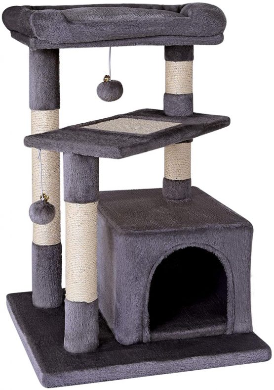 dibea KB00736 Cat Scratching Post Height 75 cm Dark Grey
