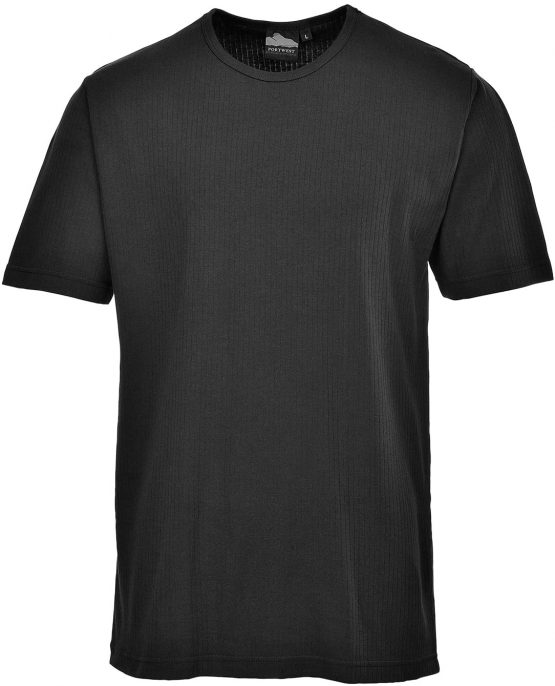 Portwest B120BKRXXL 2X-Large Thermal Short Sleeve T-Shirt - Black